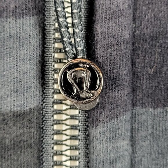 Lululemon Scuba Hoodie Women's 4 Black Gray Camo Sweatshirt Business Logo - Picture 3 of 9